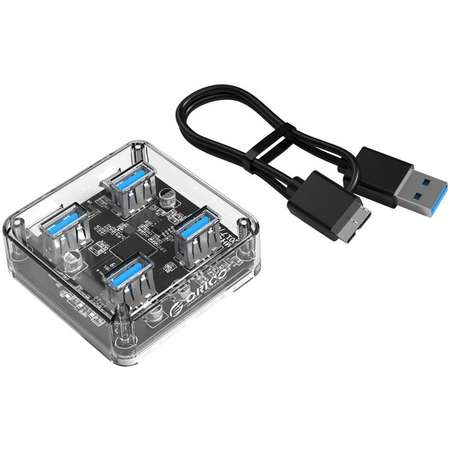 Hub USB Orico MH4U-U3-10 4x USB 3.0 Transparent