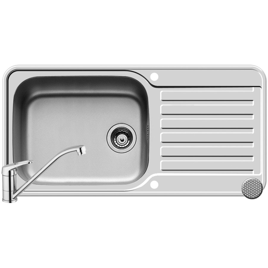 Pachet chiuveta SPACE PLUS 1B 1D LN + Baterie Accel Inox