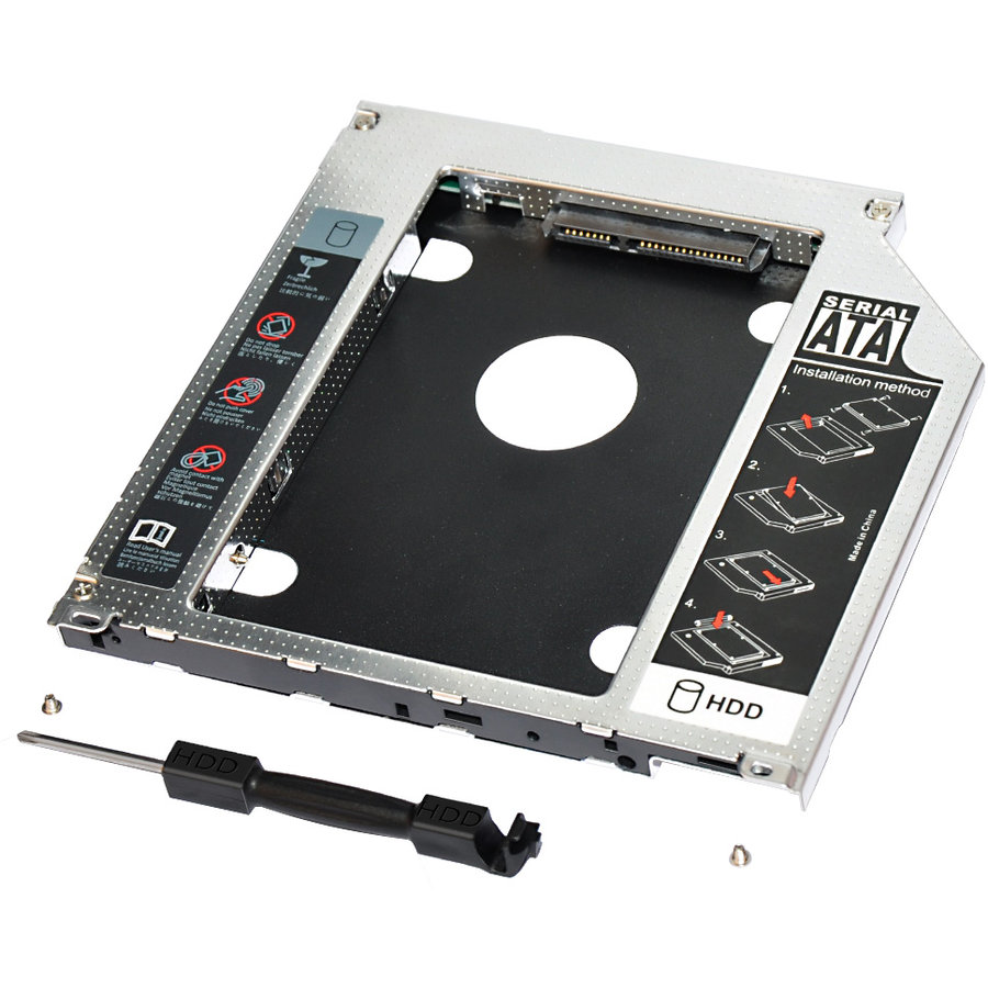 Adaptor HDD/SSD Caddy pentru unitati optice 12.7 mm SATA