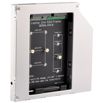 Adaptor SSD-M2 / mSATA Caddy pentru unitati optice 12.7 mm SATA3