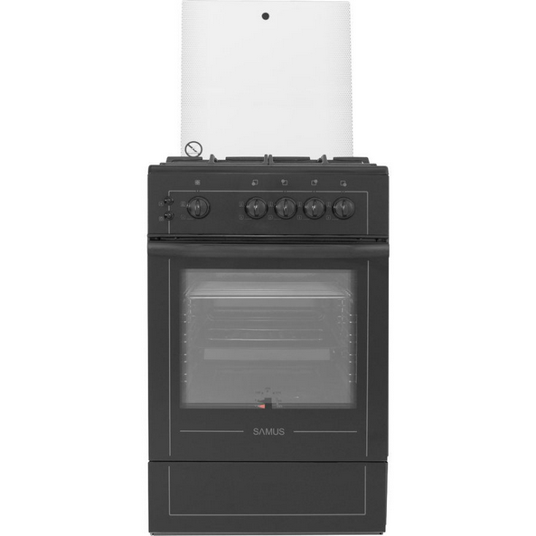 Aragaz SM550APNL GLASS gaz 4 arzatoare 52 litri Negru