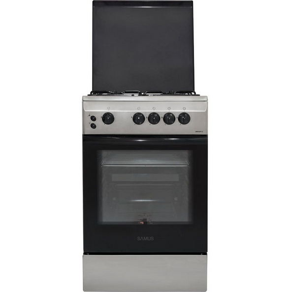 Aragaz SM550BPLS Gaz 4 Arzatoare 52l Aprindere Electrica Lumina Interioara Inox/Argintiu inchis