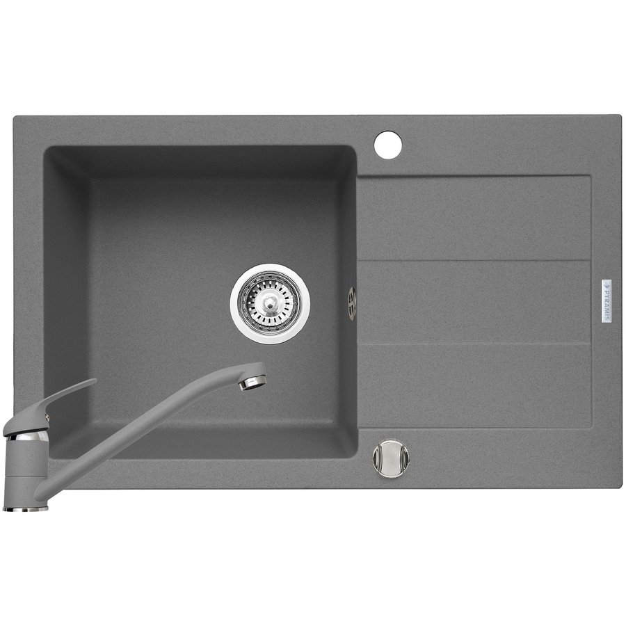 Pachet chiuveta granit Sparta Plus + Baterie ASALIA Gri