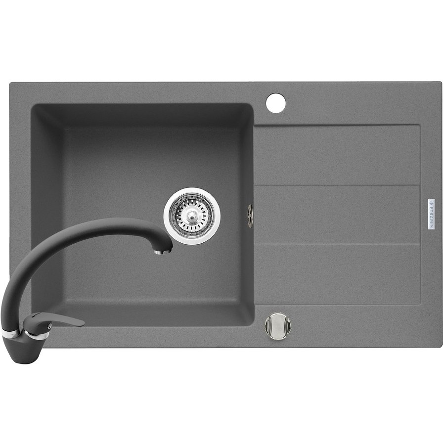 Pachet chiuveta granit Sparta Plus + Baterie OSSIA Gri