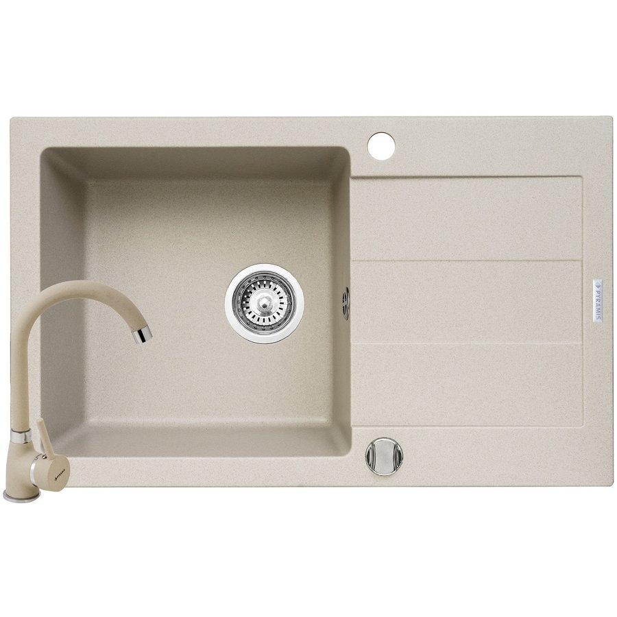 Pachet chiuveta granit Sparta Plus + Baterie BELLO Bej