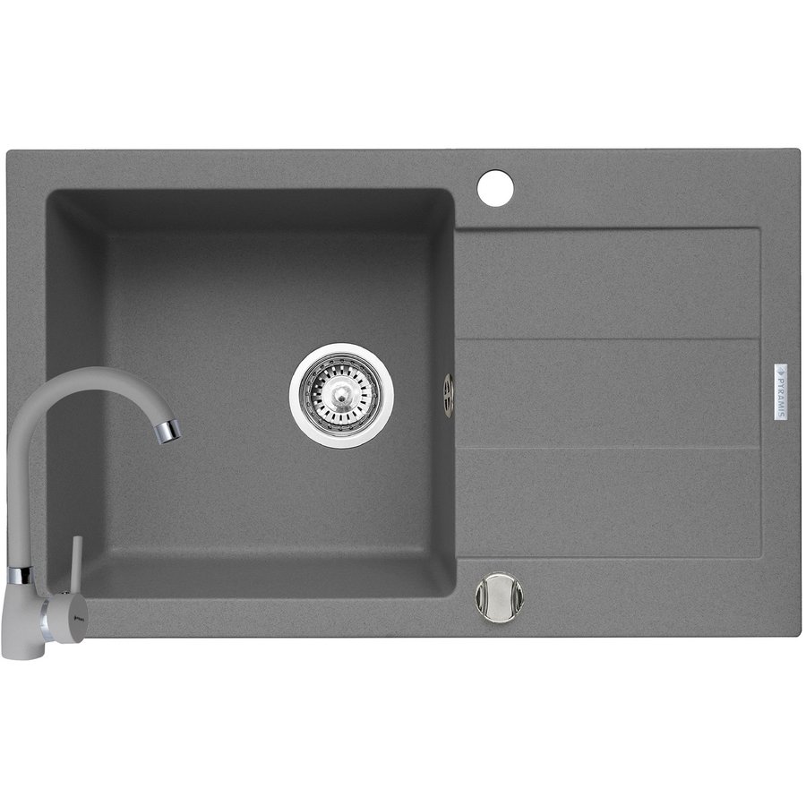 Pachet chiuveta granit Sparta Plus + Baterie BELLO Gri