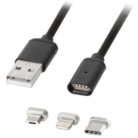 Cablu de date Kruger&Matz USB magnetic microUSB / USB-C / Lightning