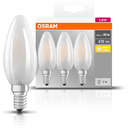 Set 3 becuri LED Osram Mat 4W E14 B40 2700K lumina calda 470 lumeni A++