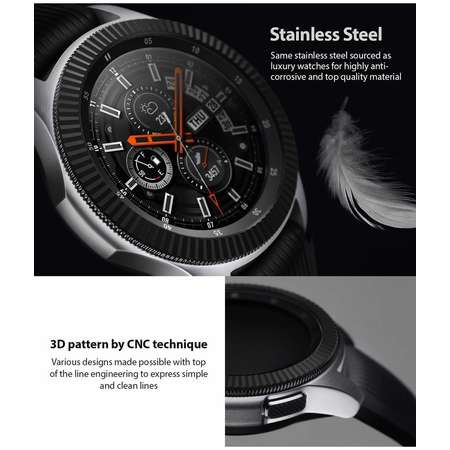 Rama ornamentala otel inoxidabil Ringke Negru pentru Galaxy Watch 46mm / Galaxy Gear S3