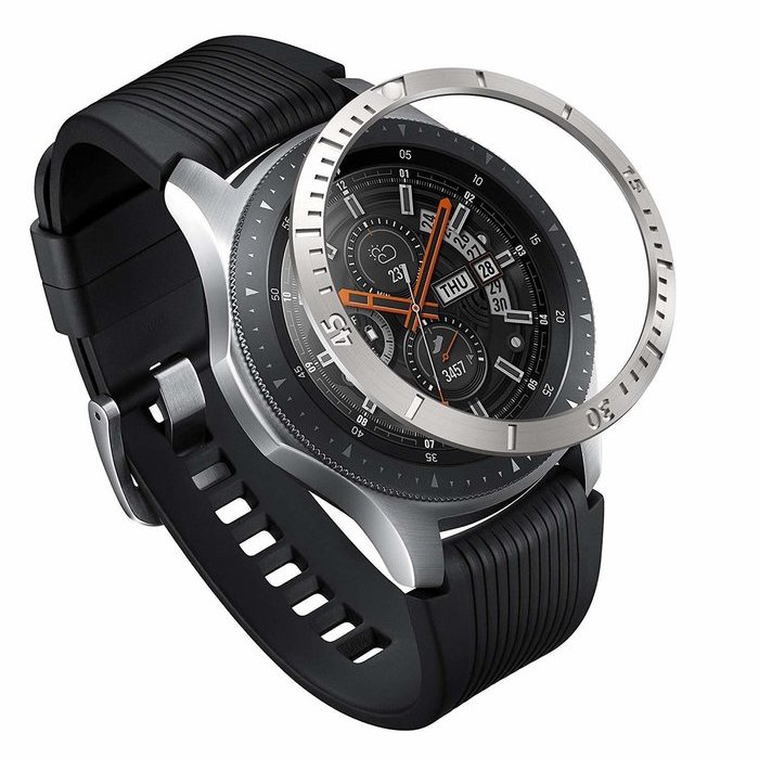 Rama ornamentala otel inoxidabil Gri pentru Galaxy Watch 46mm / Galaxy Gear S3