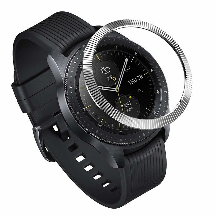 Rama ornamentala otel inoxidabil Argintiu pentru Galaxy Watch 42mm / Gear Sport