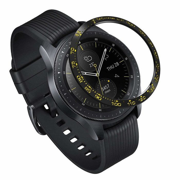 Rama ornamentala otel inoxidabil Negru / Auriu pentru Galaxy Watch 42mm / Gear Sport