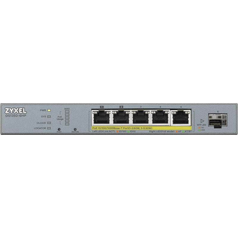 Switch Gigabit GS1350-6HP PoE 6 porturi