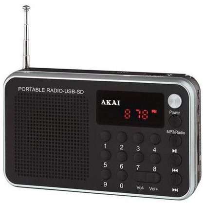 Radio portabil Akai DR002A-521 USB 1.3W Black