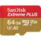 Card de memorie Sandisk Extreme Plus 64GB Clasa 10 UHS-I U3 + Adaptor