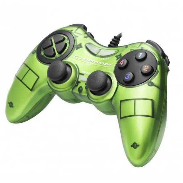 Gamepad EGG105G Fighter PC Verde