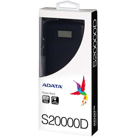 Acumulator extern ADATA S20000D Afisaj digital 20000mAh 2 x USB Black