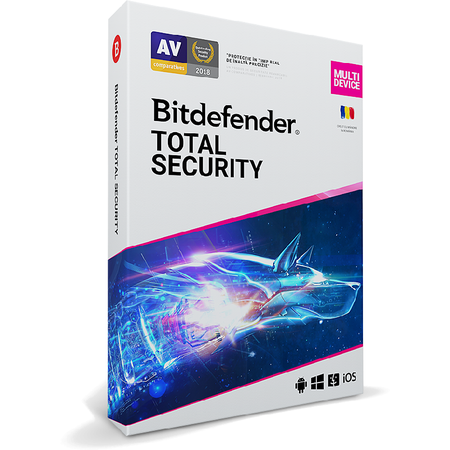 Antivirus BitDefender Total Security Multi-Device 2020 3 Dispozitive 1 An Licenta noua Retail Box