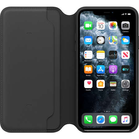 Husa Apple iPhone 11 Pro Max Leather Folio Black