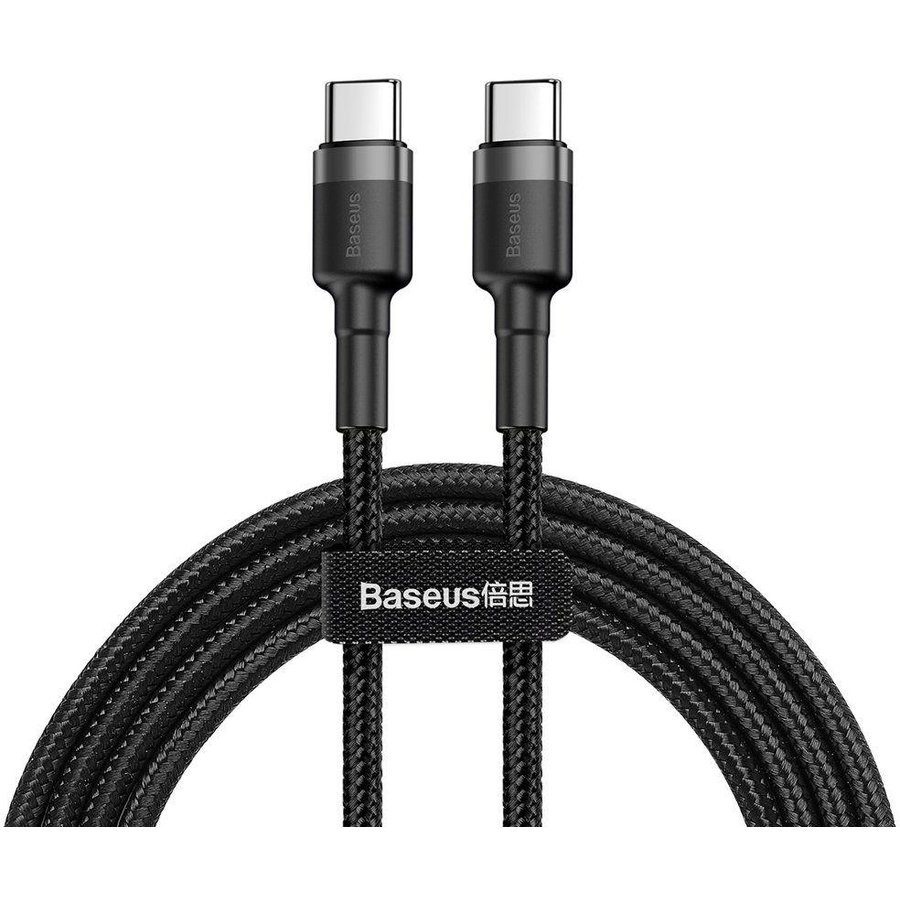 Cablu de date PD60W 2xUSB Type-C 2m Negru/Gri