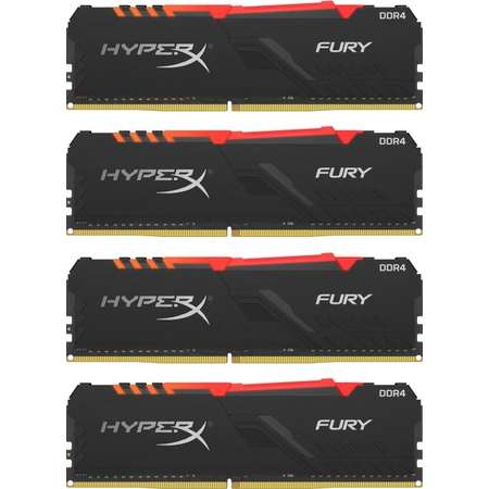 Memorie Kingston HyperX Fury RGB 64GB (4x16GB) DDR4 2666MHz CL16 Quad channel Kit