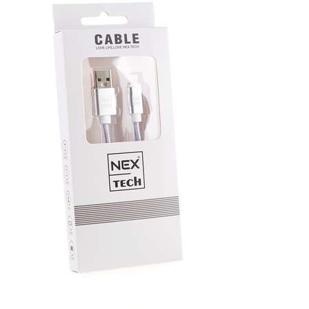 Cablu de date / incarcare NEX TECH Lightning PREMIUM 1m Transfer date Incarcare Sincronizare Flexibil Compatibil iPhone Gri