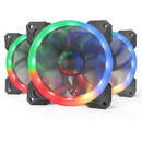Set 3 ventilatoare Redragon F008 120mm iluminare RGB