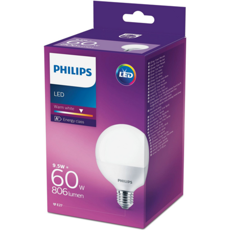 Bec LED Philips E27 9.5W 60W 2700K 806 lm A+ Lumina calda