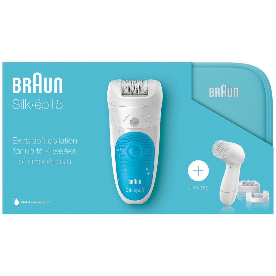 Epilator Silk-epil 5-545GS SensoSmart + 3 accesorii si husa cadou