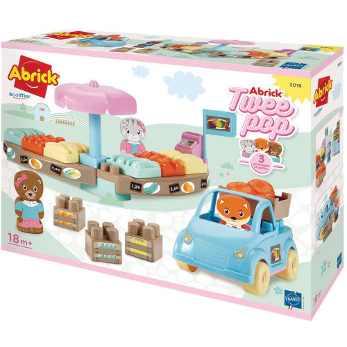 Set de constructie Abrick Piata Twee Pop cu masina si 3 figurine