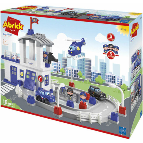 Set de constructie Abrick Statia de Politie cu Drum Auto