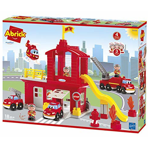 Set de constructie Abrick Statie de Pompieri cu Tobogan