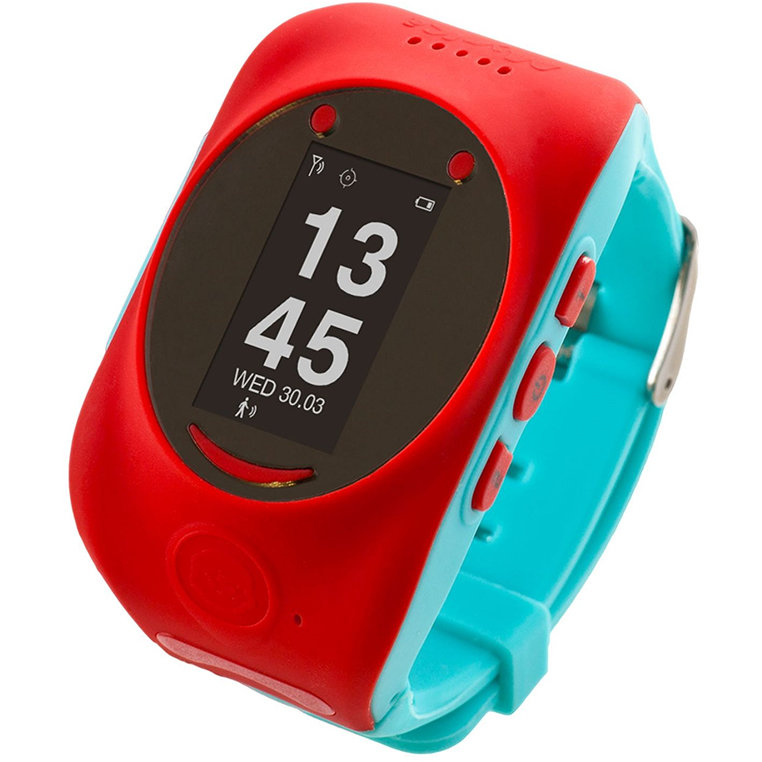 Smartwatch Localizare GPS Functie SOS Ecran LCD Red Sky Blue