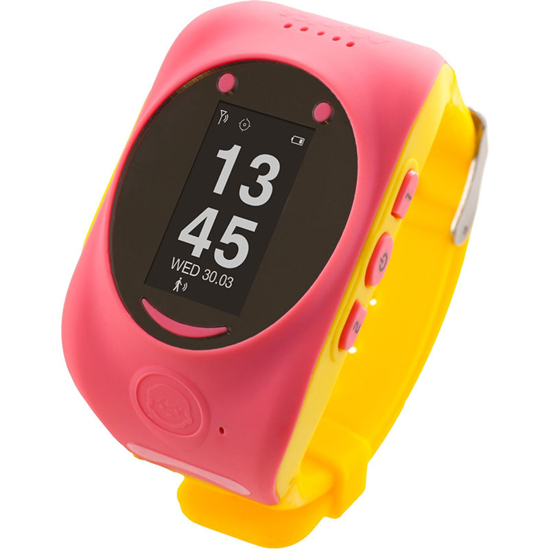 Smartwatch Localizare GPS Functie SOS Ecran LCD Pink Yellow