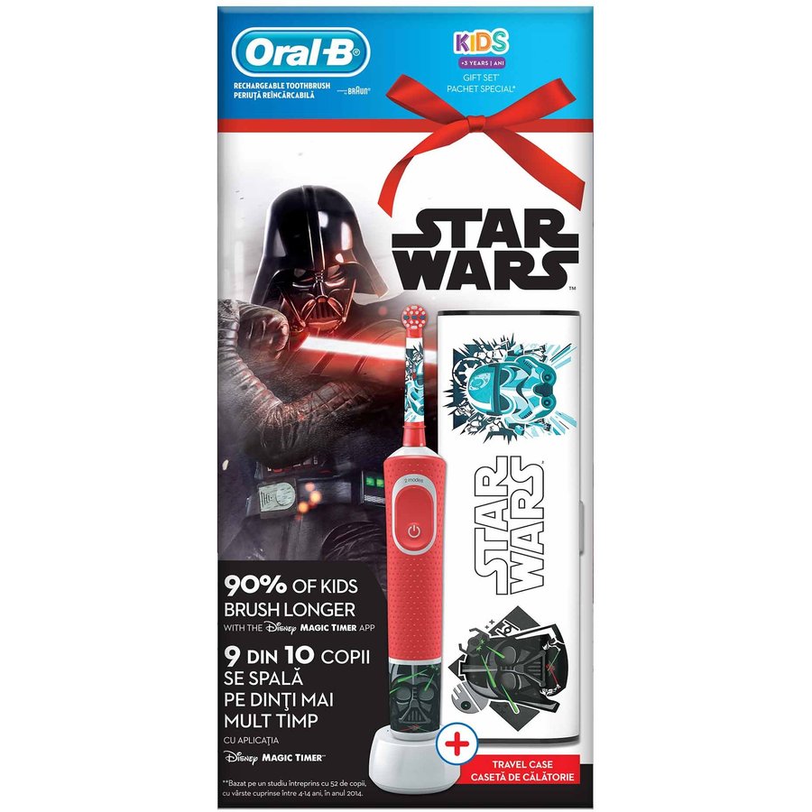 Set periuta electrica Oral-B Vitality Star Wars pentru copii + caseta calatorie