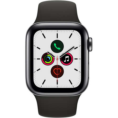 Smartwatch Apple Watch Series 5 GPS Cellular 40mm Space Black Stainless Steel Case Black Sport Band S/M & M/L