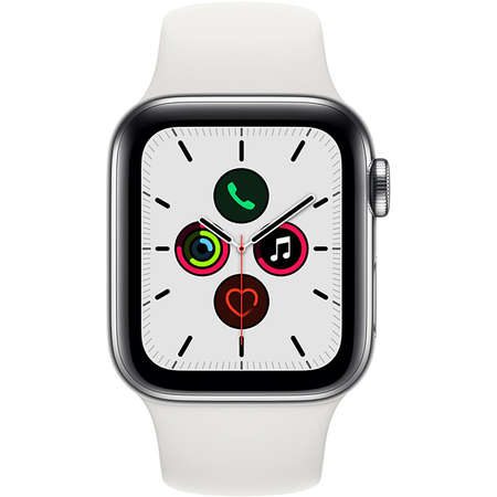 Smartwatch Apple Watch Series 5 GPS Cellular 40mm Stainless Steel Case White Sport Band S/M & M/L