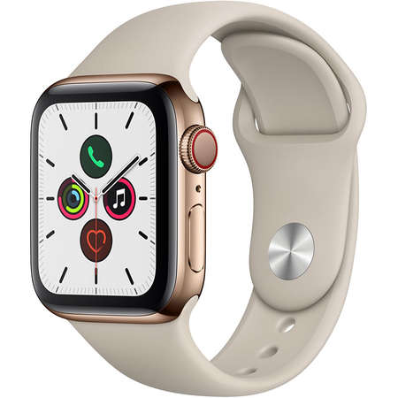 Smartwatch Apple Watch Series 5 GPS Cellular 40mm Gold Stainless Steel Case Stone Sport Band S/M & M/L