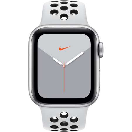 Smartwatch Apple Watch Nike Series 5 GPS Cellular 40mm Silver Aluminium Case Pure Platinum Black Nike Sport Band S/M & M/L