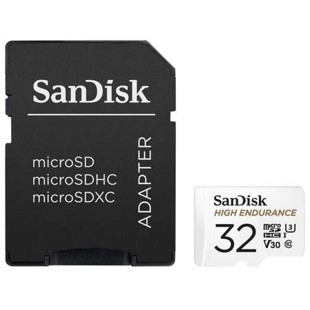 Card microSDHC Sandisk HIGH ENDURANCE 32GB V30 + Adaptor
