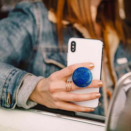Suport universal Popsockets PopGrip Luxe Stand Adeziv Genuine Lapis