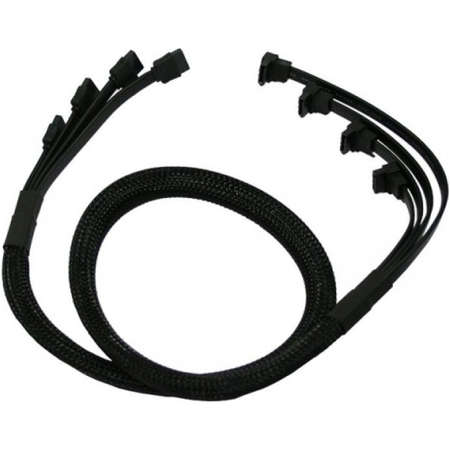 Nanoxia Cablu SATA3 4-way 85 cm Black