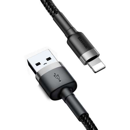Cablu de date Baseus Cafule USB/Lightning 3m Negru/Gri