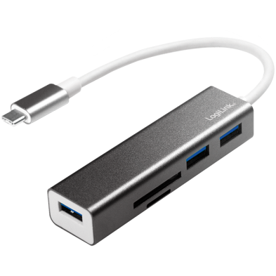 Hub USB UA0305 3x USB 3.2 gen 1 + Card reader Grey