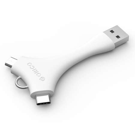 Adaptor Orico C1 Dual Port Portable USB Type C si MicroUSB White