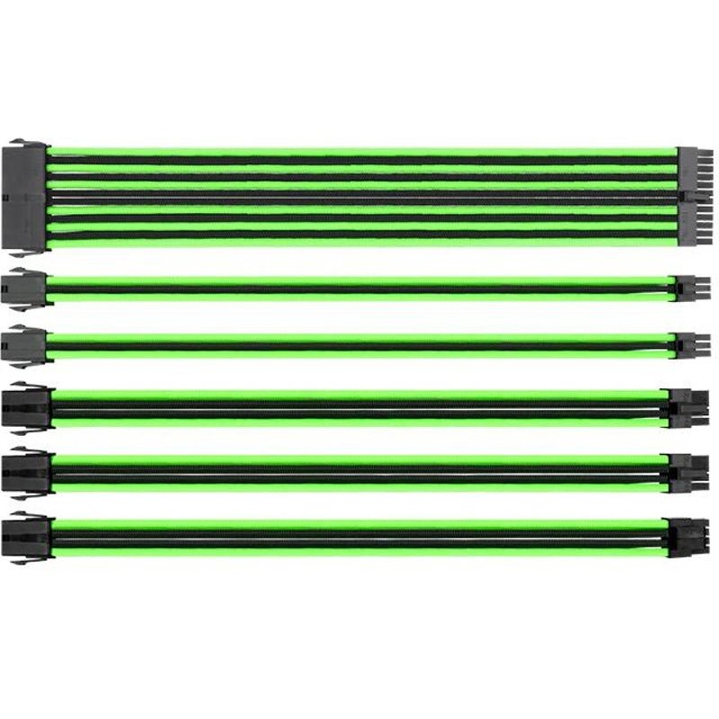 Kit cabluri alimentare TtMod mesh-uite negru cu verde