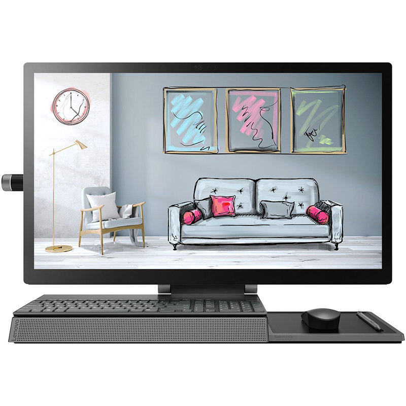 Sistem All in One Yoga A940-27ICB 27 inch UHD Touch Intel Core i9-9900 32GB DDR4 1TB HDD 1TB SSD AMD Radeon RX 560 4GB Windows 10 Pro Iron Grey