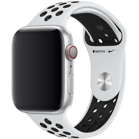 Curea smartwatch Apple Watch 44mm Nike Band Pure Platinum Black Nike Sport Band - S/M & M/L