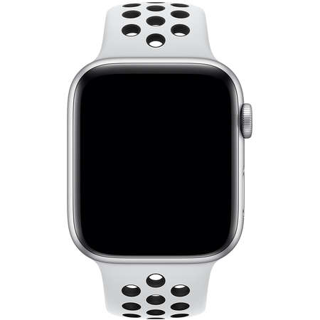 Curea smartwatch Apple Watch 44mm Nike Band Pure Platinum Black Nike Sport Band - S/M & M/L