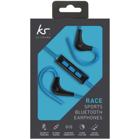 Casti Bluetooth KitSound Sport Race Blue